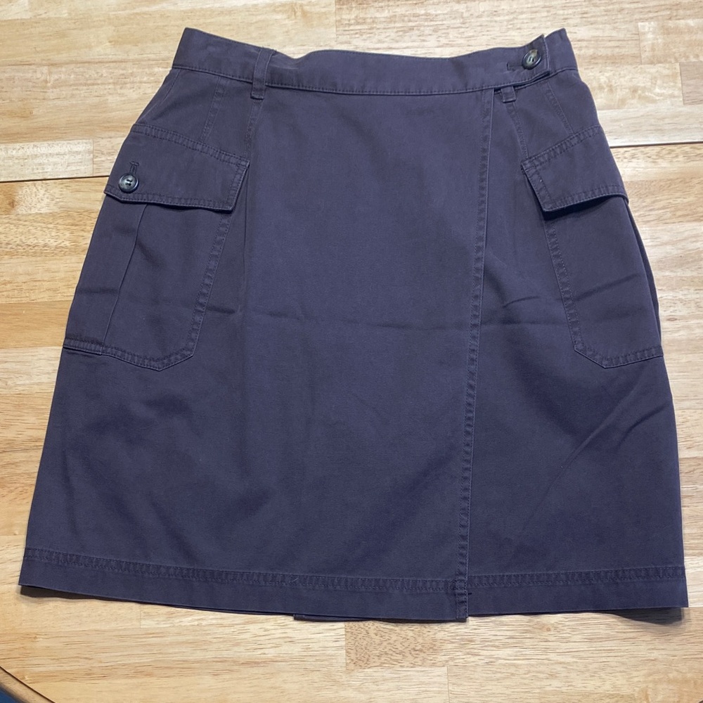 Y2K Cargo Wrap Mini Skirt Dark Brown Emanuel Ungaro 100% Cotton Size 6
